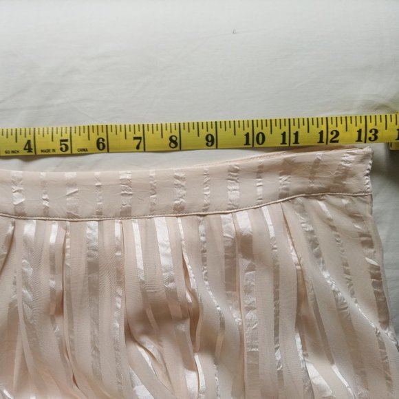 Mango Ecru Striped Satin Skirt, Size S - Picture 6 of 9